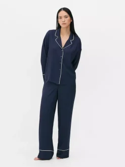 Primark Góry Od Piżamy<Żakardowa góra od piżamy z długim rękawem