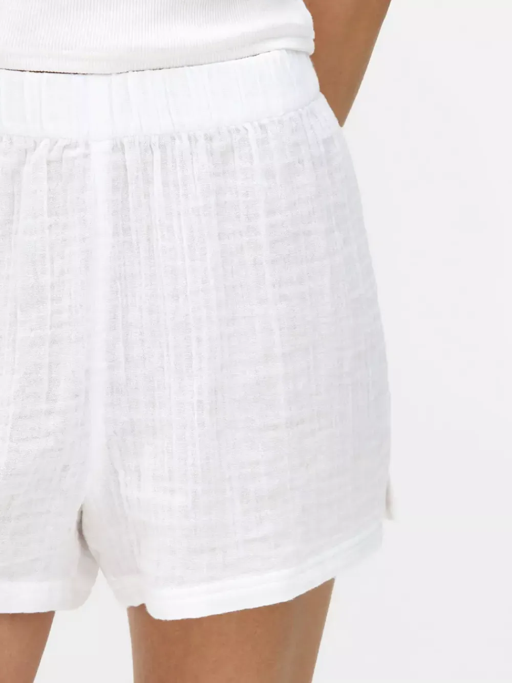Primark Spodnie Od Piżamy<Białe tkane szorty piżamowe