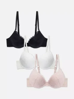 Primark Biustonosze<Biustonosz typu push-up z kwiecistej koronki, 3 szt.