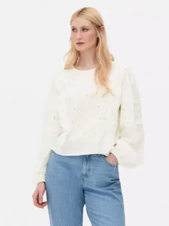 Primark Koszule I Bluzki<Bluzka z falbanką i bufiastymi rękawami