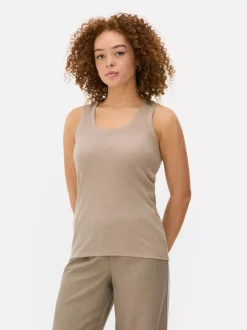 Primark Topy I T-Shirty<Dżersejowa koszulka prążkowana bez rękawów