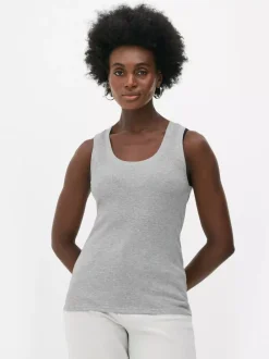 Primark Topy I T-Shirty<Dżersejowa koszulka prążkowana bez rękawów