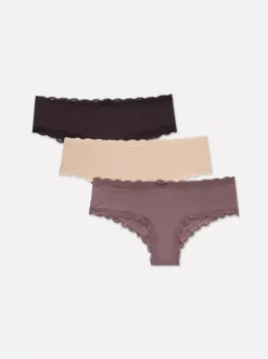 Damskie Primark Majtki Damskie<Figi biodrówki z koronkowym wykończeniem, 3 szt.
