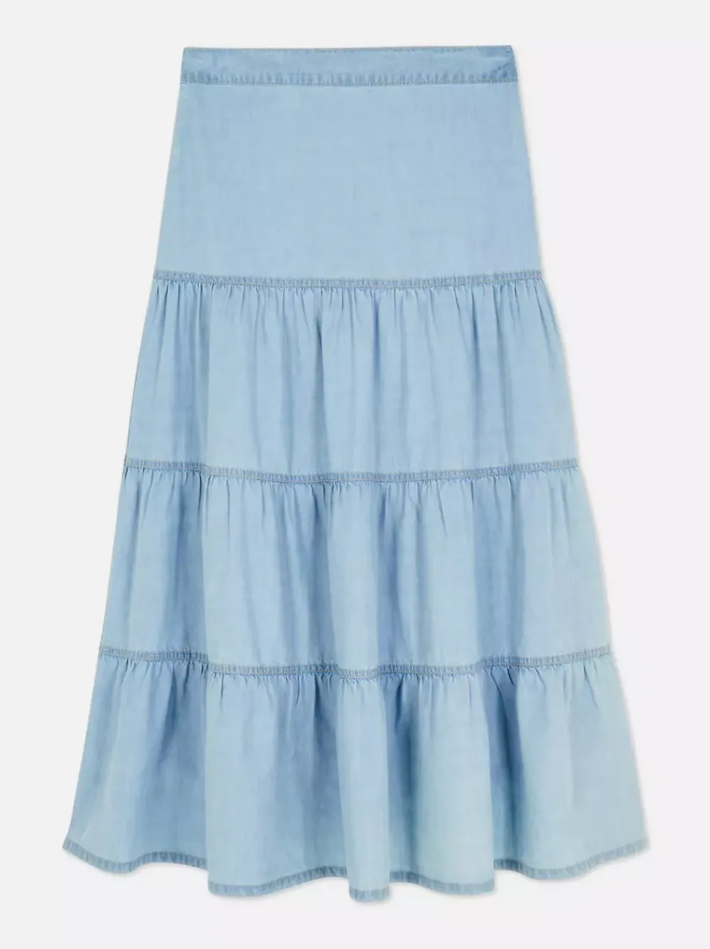 Primark Spódnice<Jeansowa warstwowa spódnica maxi