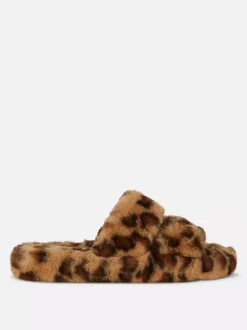 Primark Kapcie<Kapcie z futerkiem i dwoma paskami