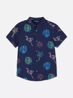 Dzieci Primark Koszule|Topy I T-Shirty<Koszula z krótkim rękawem i neonowym wzorem