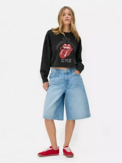 Primark Odzież Domowa I Na Siłownię|Bluzy<Krótka bluza z motywem zespołu The Rolling Stones