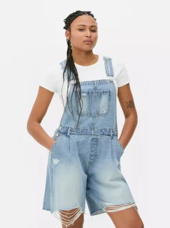 Primark Kombinezony<Krótkie ogrodniczki jeansowe