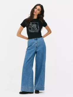 Primark Topy I T-Shirty<Krótki T-shirt ze Statuą Wolności Keitha Haringa