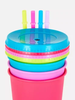 Primark Filiżanki I Kubki<Kubki wielokrotnego użytku ze słomką, 4 szt.