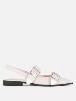 Primark Płaskie Buty<Płaskie spiczaste baleriny z paskiem z oczkami