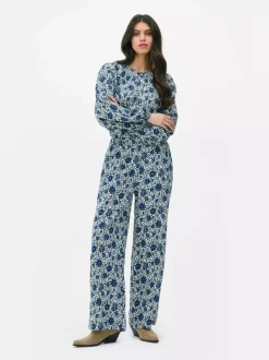 Primark Spodnie I Legginsy<Patchworkowe spodnie w kwiaty
