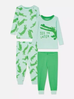 Primark Piżamy I Bielizna Nocna<Piżama z długim rękawem w krokodyle, 2 szt.