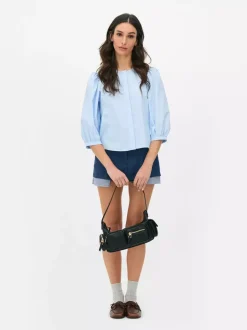 Primark Koszule I Bluzki<Popelinowa koszula z bufiastymi rękawami