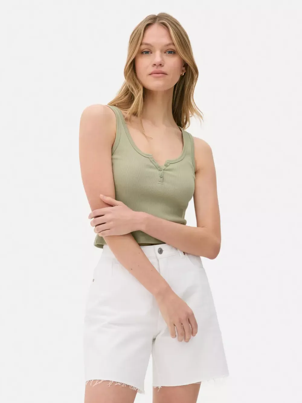 Primark Topy I T-Shirty<Prążkowana koszulka bez rękawów typu henley
