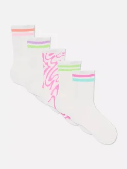 Dzieci Primark Skarpety I Rajstopy<Prążkowane skarpety do kostki w różne wzory, 5 par