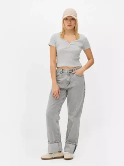 Primark Topy I T-Shirty<Prążkowany T-shirt typu henley