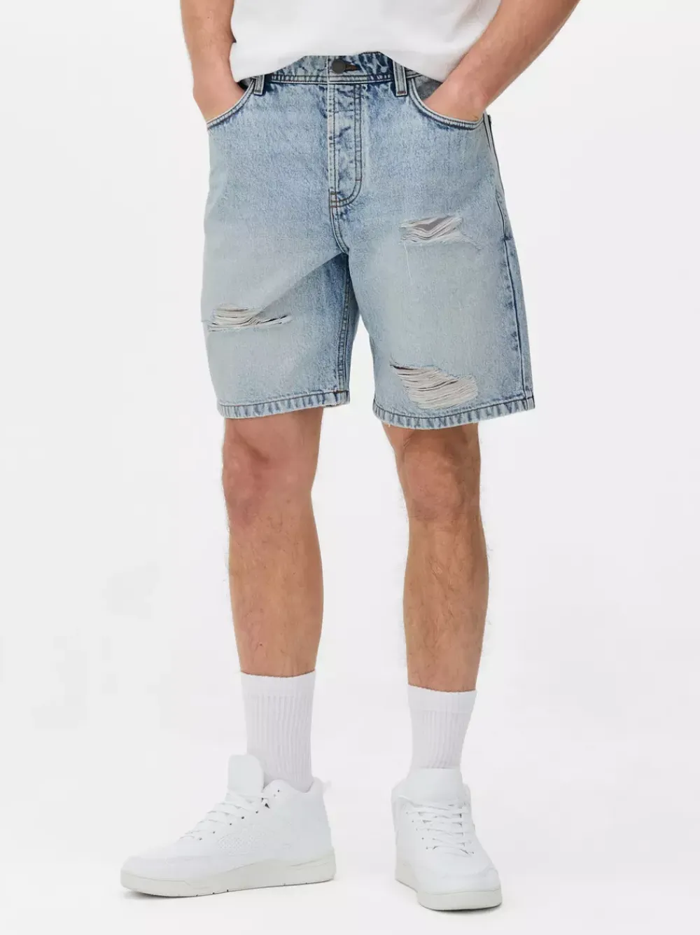 Primark Szorty<Spodenki jeansowe z przetarciami