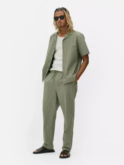 Primark Spodnie<Spodnie w paski z tkaniny seersucker