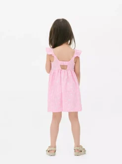 Dzieci Primark Sukienki<Sukienka z falbanką w kratkę vichy z motywem kwiatów