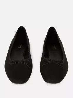 Primark Płaskie Buty<Szerokie baleriny ze sztucznego zamszu z kokardkami