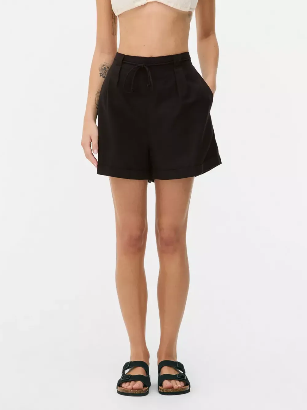 Primark Szorty<Szorty z mieszanki bawełny z wiązaniem