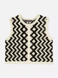 Primark Topy I T-Shirty<Szydełkowa kamizelka w zygzaki, część zestawu
