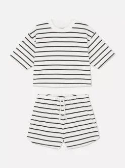 Dzieci Primark Komplety I Gotowe Stroje<T-shirt o pudełkowym kroju i szorty w paski