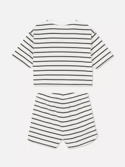 Dzieci Primark Komplety I Gotowe Stroje<T-shirt o pudełkowym kroju i szorty w paski
