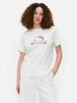 Primark Topy I T-Shirty<T-shirt w kwiaty z motywem Hello Kitty