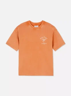 Dzieci Primark Topy I T-Shirty<T-shirt z haftem i efektem sprania
