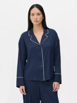 Primark Góry Od Piżamy<Żakardowa góra od piżamy z długim rękawem