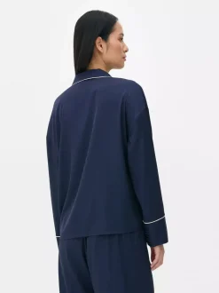 Primark Góry Od Piżamy<Żakardowa góra od piżamy z długim rękawem