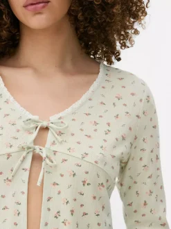 Primark Góry Od Piżamy<Ażurowa góra od piżamy z długim rękawem i nadrukiem