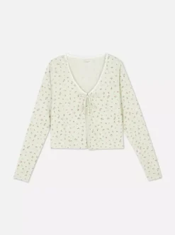 Primark Góry Od Piżamy<Ażurowa góra od piżamy z długim rękawem i nadrukiem