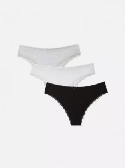 Damskie Primark Majtki Damskie<Bawełniane figi brazylijskie, 3 pary