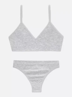 Damskie Primark Komplety Bielizny Damskiej<Bezszwowa trójkątna braletka i stringi