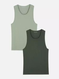 Primark Bielizna|Topy I T-Shirty<Bezszwowe prążkowane podkoszulki, 2 szt.