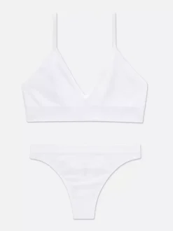 Damskie Primark Komplety Bielizny Damskiej<Bezszwowe stringi i trójkątne braletki, zestaw