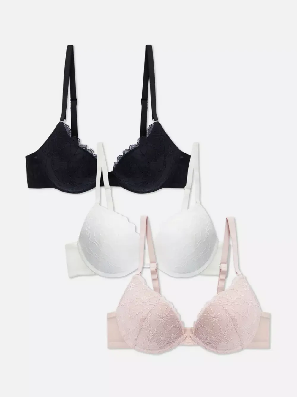 Primark Biustonosze<Biustonosz typu push-up z kwiecistej koronki, 3 szt.