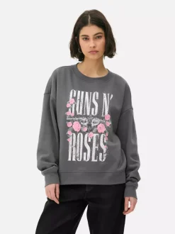 Primark Odzież Domowa I Na Siłownię|Bluzy<Bluza z nadrukiem Guns N’ Roses i efektem znoszenia