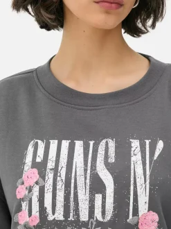Primark Odzież Domowa I Na Siłownię|Bluzy<Bluza z nadrukiem Guns N’ Roses i efektem znoszenia