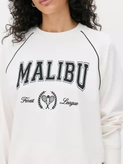 Primark Bluzy|Odzież Domowa I Na Siłownię<Bluza z napisem Malibu
