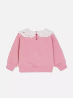 Dzieci Primark Bluzy<Bluza z okrągłym dekoltem i haftowanym kołnierzykiem