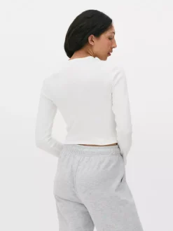 Primark Topy I T-Shirty<Bluzka w prążki z długim rękawem i okrągłym dekoltem