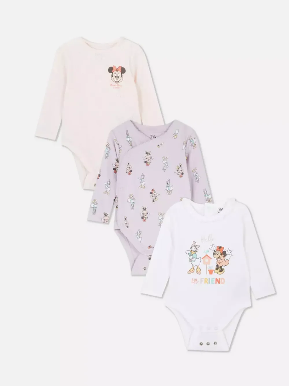 Primark Body I Koszulki Bez Rękawów|Body I Koszulki Bez Rękawów<Body z długim rękawem z motywem Disneya, 3 szt.