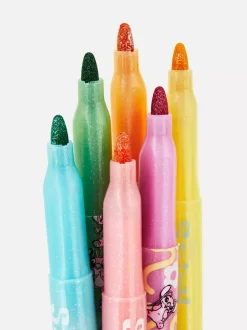 Dzieci Primark Kredki<Brokatowe markery z motywem Disneya, 6 szt.