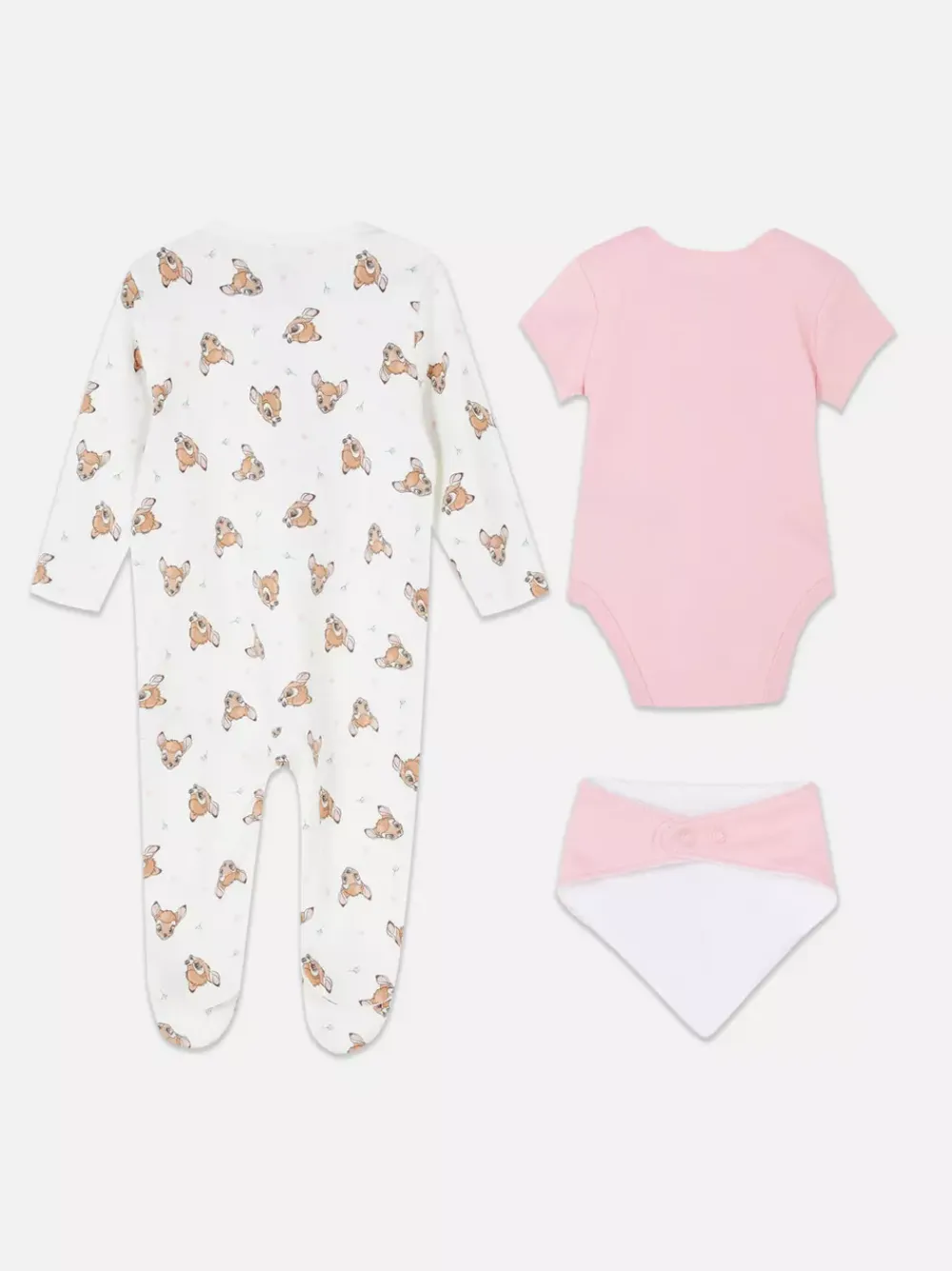 Primark Komplety I Gotowe Stroje|Kaftaniki I Śpioszki<3-częściowy komplet dla noworodka z Bambim Disneya