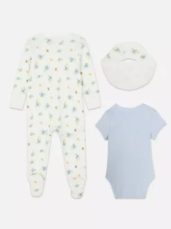 Primark Komplety I Gotowe Stroje|Kaftaniki I Śpioszki<3-częściowy komplet z motywem żaby dla noworodka