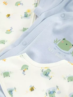 Primark Komplety I Gotowe Stroje|Kaftaniki I Śpioszki<3-częściowy komplet z motywem żaby dla noworodka